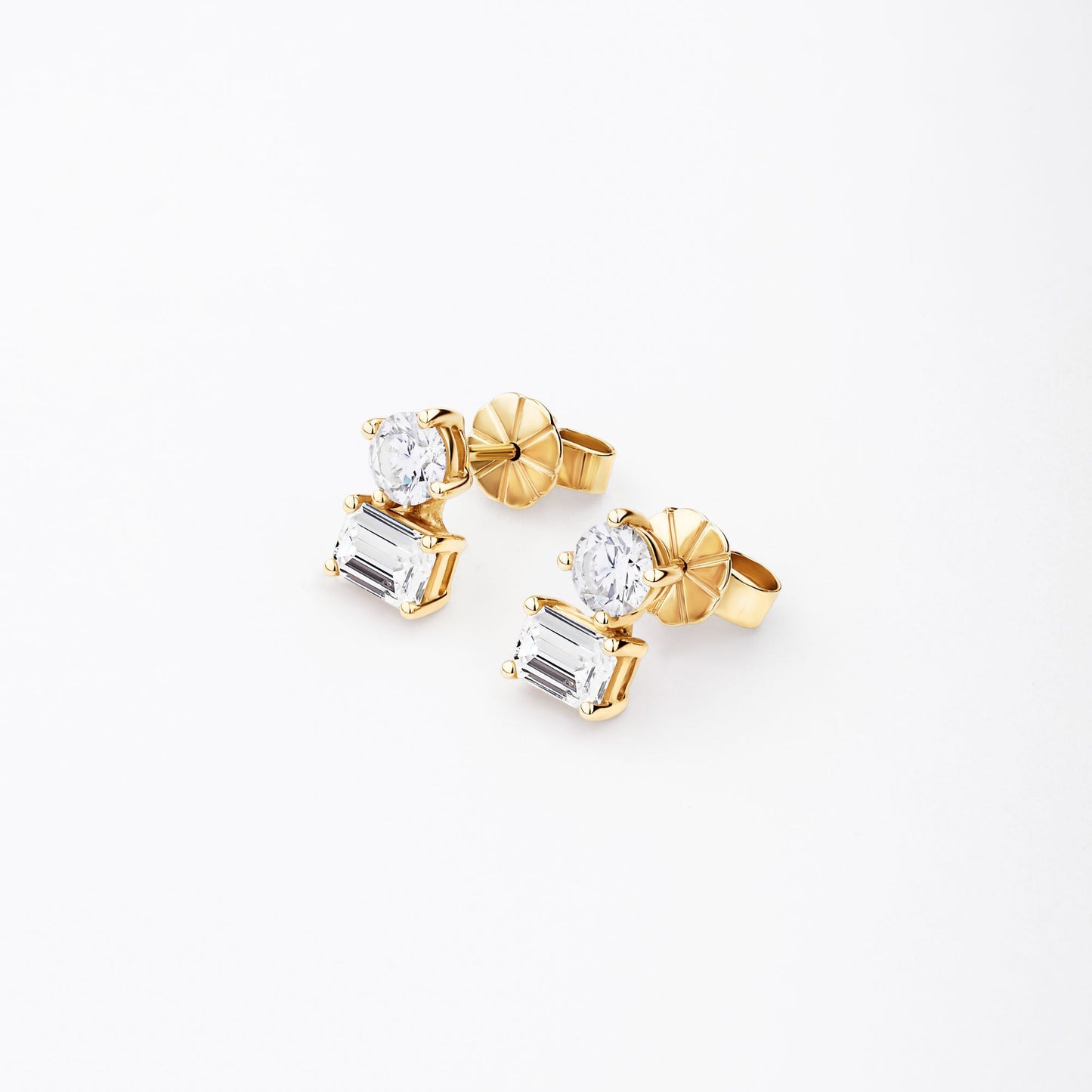 Bacio Lab-Grown Diamond Mixed-Cut Studs