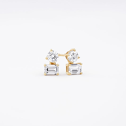 Bacio Lab-Grown Diamond Mixed-Cut Studs