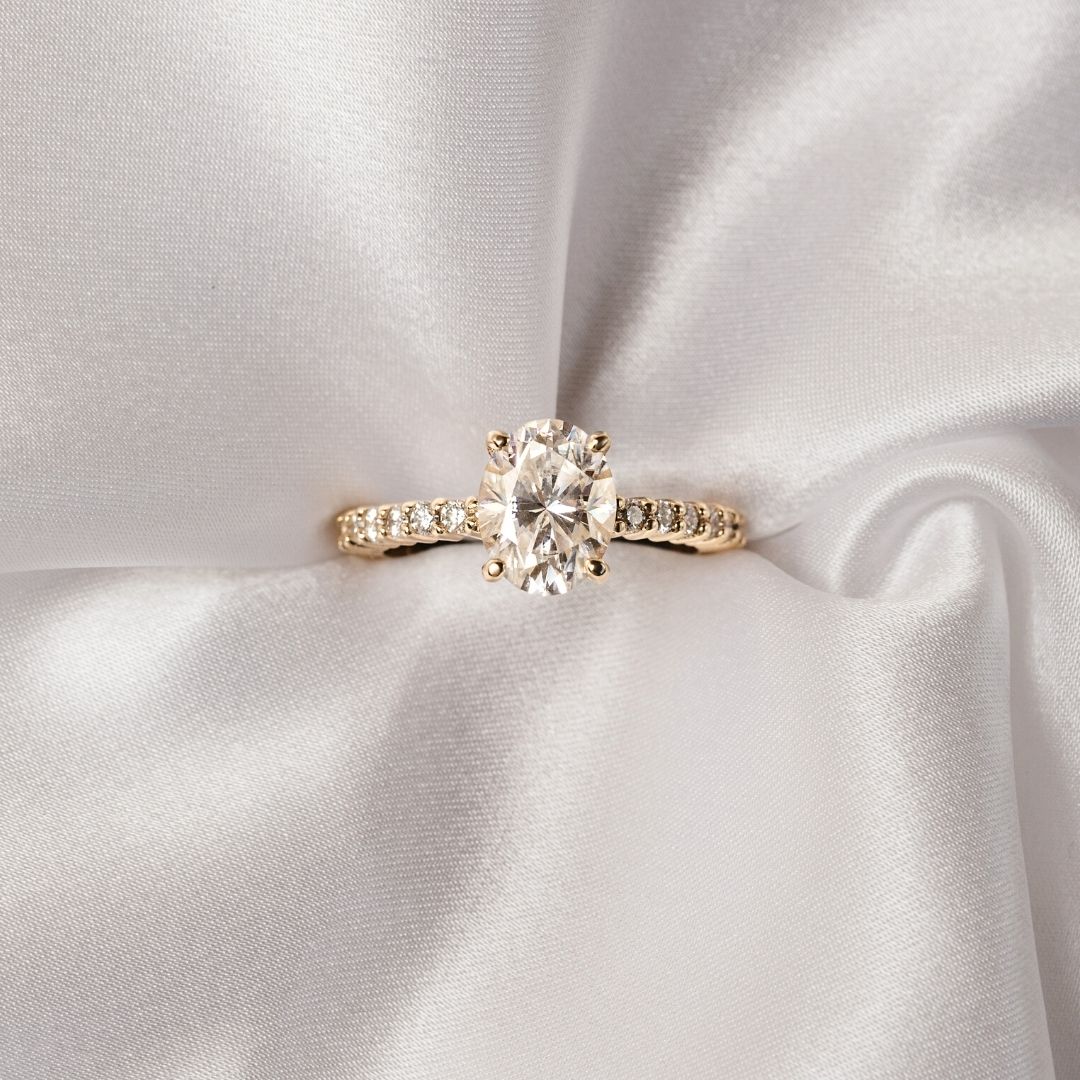 Celeste Lab-Grown Diamond Oval Pavé Engagement Ring