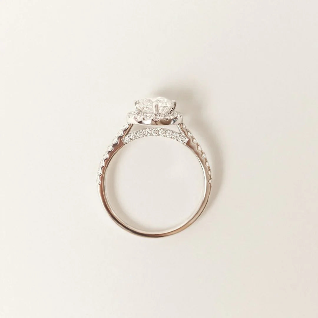 Emilia Lab-Grown Diamond Oval Halo Engagement Ring