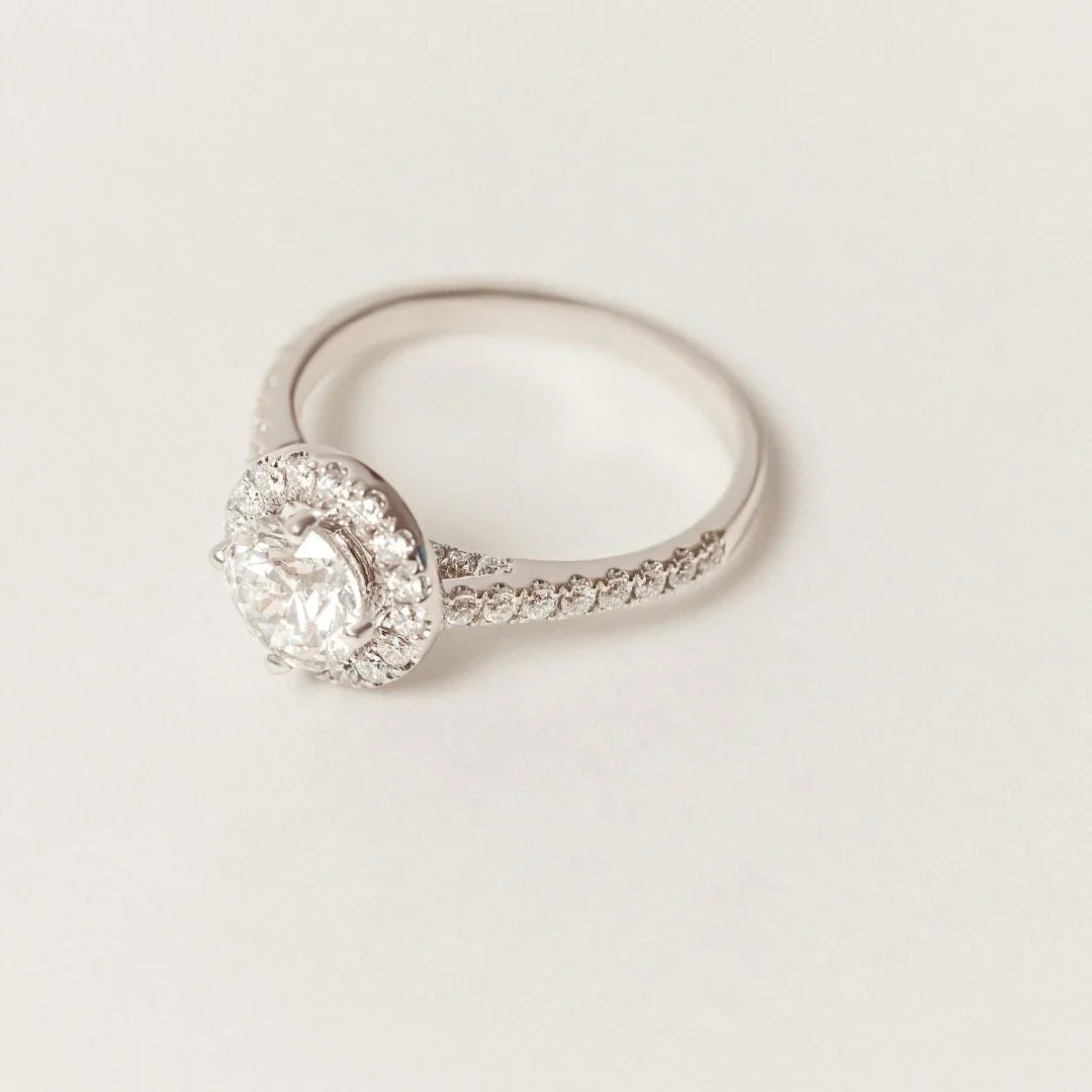 Emilia Lab-Grown Diamond Oval Halo Engagement Ring