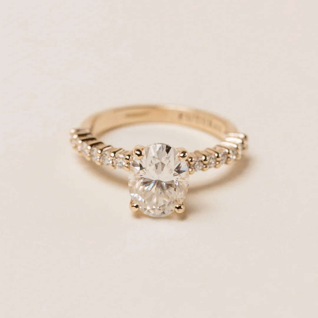 Celeste Lab-Grown Diamond Oval Pavé Engagement Ring