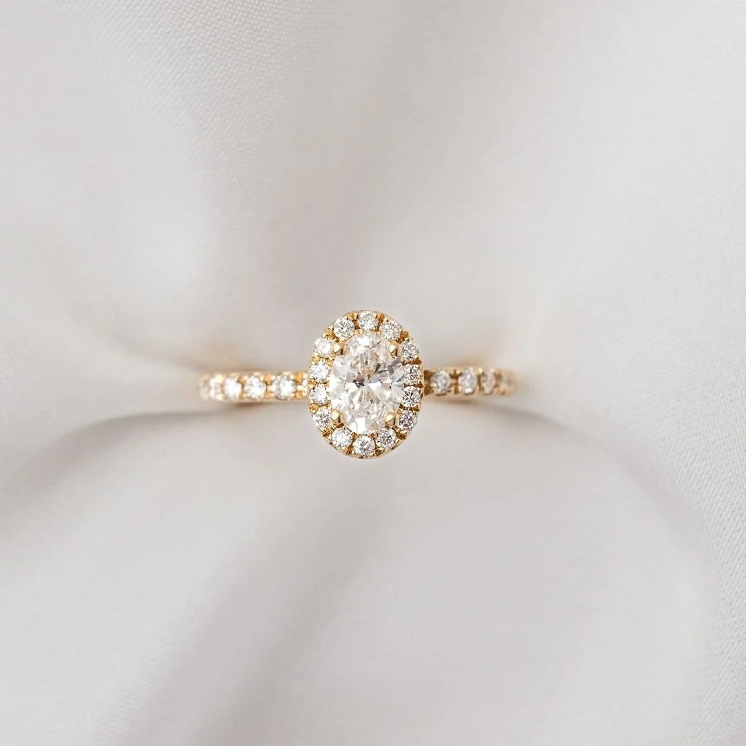 Paloma Lab-Grown Diamond Oval Halo Engagement Ring