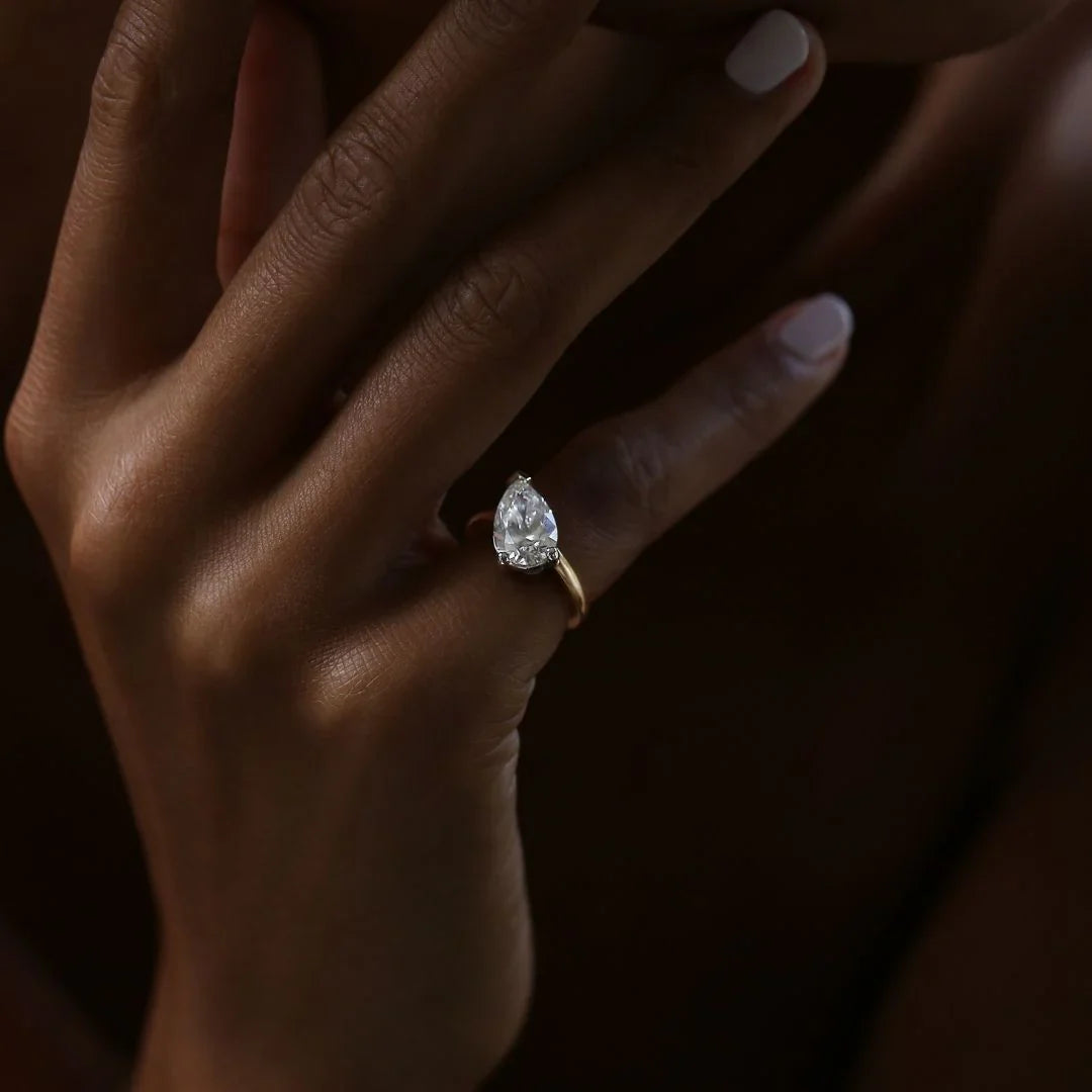 Pirium Lab-Grown Diamond Tilted Pear Engagement Ring