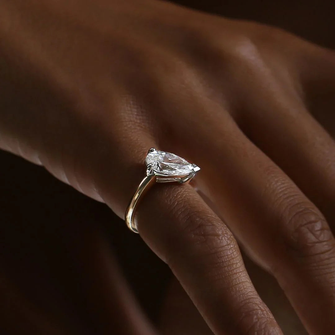 Pirium Lab-Grown Diamond Tilted Pear Engagement Ring